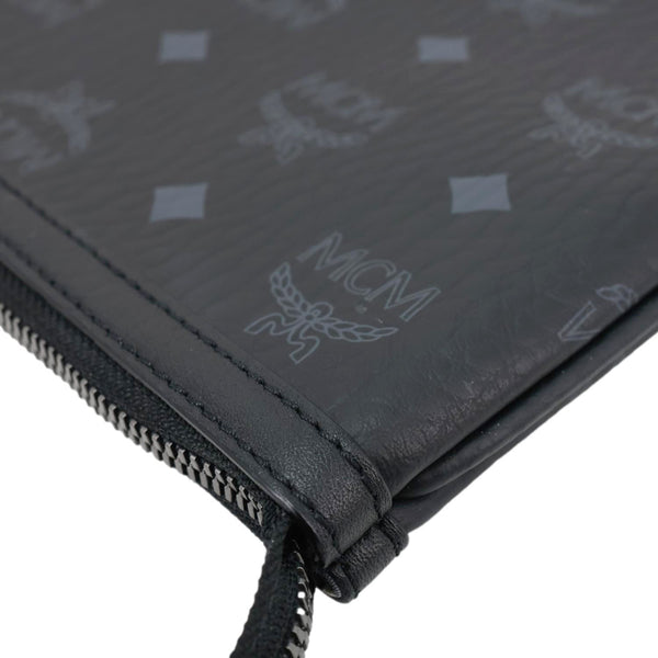 MCM Medium Visetos Canvas Wristlet Black