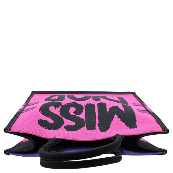 CHRISTIAN DIOR Book Miss Dior Graffiti Embroidered Canvas Tote Bag Pink