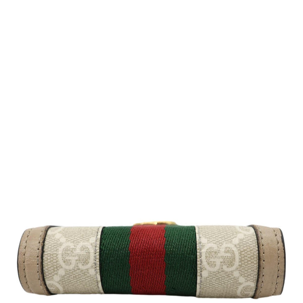 GUCCI Ophidia Web GG Supreme Canvas Card Case Wallet Beige 523155