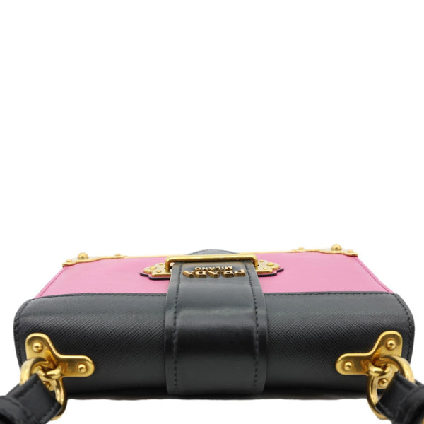 PRADA Cahier City Calf Saffiano Leather Shoulder Bag Pink
