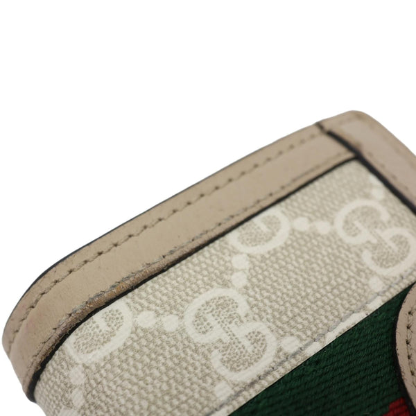 GUCCI Ophidia Web GG Supreme Canvas Card Case Wallet Beige 523155