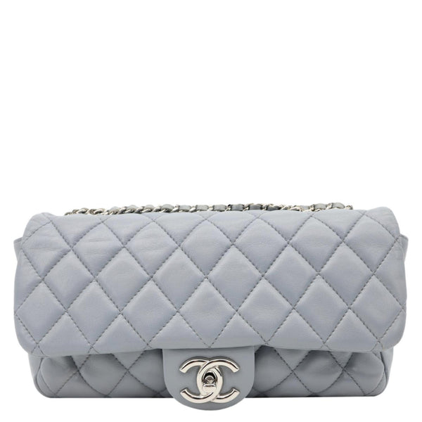 CHANEL Classic Flap Quilted Leather Shoulder Bag Grey