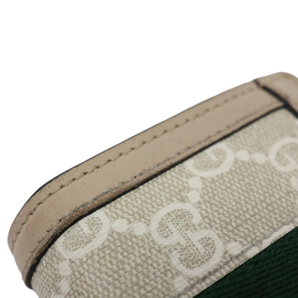 GUCCI Ophidia Web GG Supreme Canvas Card Case Wallet Beige 523155
