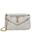 YVES SAINT LAURENT Loulou Puffer Quilted Lambskin Leather Crossbody Bag White