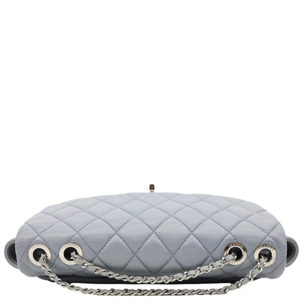 CHANEL Classic Flap Quilted Leather Shoulder Bag Grey
