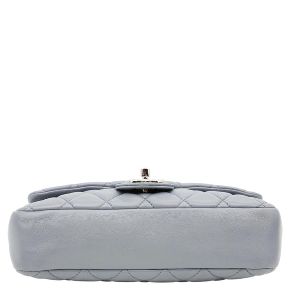 CHANEL Classic Flap Quilted Leather Shoulder Bag Grey