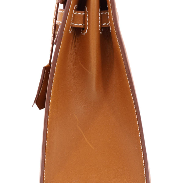 HERMES Kelly 25 Sellier Calfskin Leather Shoulder Bag Brown