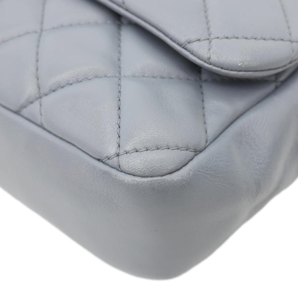 CHANEL Classic Flap Quilted Leather Shoulder Bag Grey