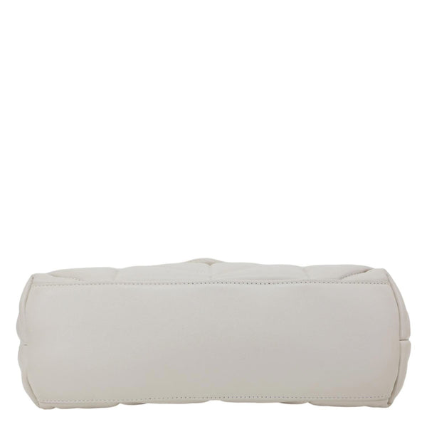 YVES SAINT LAURENT Loulou Puffer Quilted Lambskin Leather Crossbody Bag White