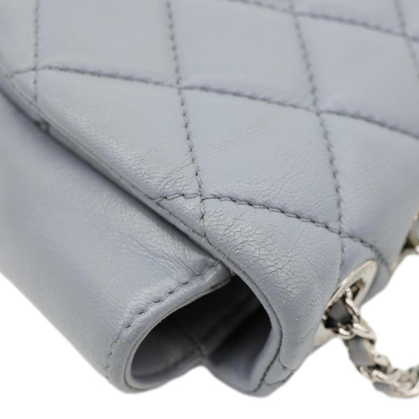 CHANEL Classic Flap Quilted Leather Shoulder Bag Grey