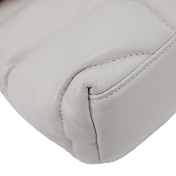 YVES SAINT LAURENT Loulou Puffer Quilted Lambskin Leather Crossbody Bag White
