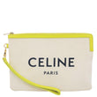 CELINE Logo Small Canvas Wristlet Beige