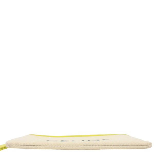 CELINE Logo Small Canvas Wristlet Beige