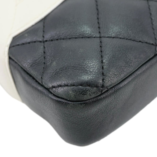 CHANEL Cambon Ligne Leather Messenger Bag Black