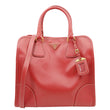 PRADA Saffiano Lux Leather Shoulder Bag Red
