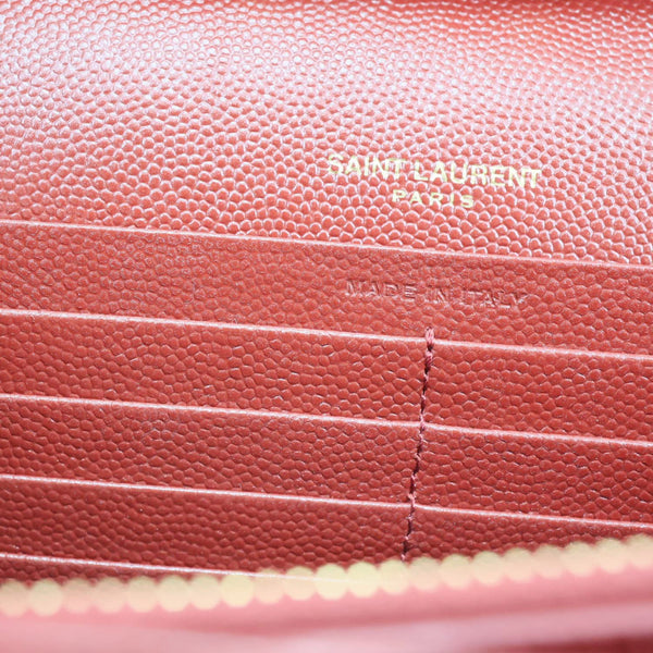 YVES SAINT LAURENT Cassandre Chevron Grain De Poudre Leather Chain Crossbody Bag Red