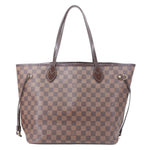 LOUIS VUITTON Neverfull MM Damier Ebene Tote Bag Rose Ballerine