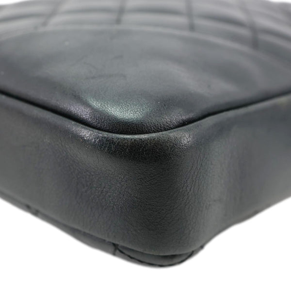 CHANEL Cambon Ligne Leather Messenger Bag Black
