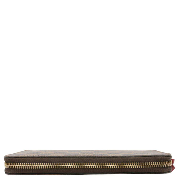 LOUIS VUITTON Clemence Damier Ebene Zippy Wallet Brown