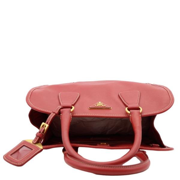 PRADA Saffiano Lux Leather Shoulder Bag Red