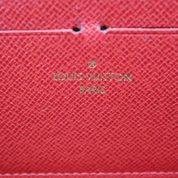 LOUIS VUITTON Clemence Damier Ebene Zippy Wallet Brown