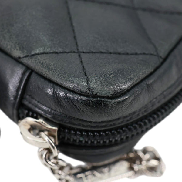 CHANEL Cambon Ligne Leather Messenger Bag Black