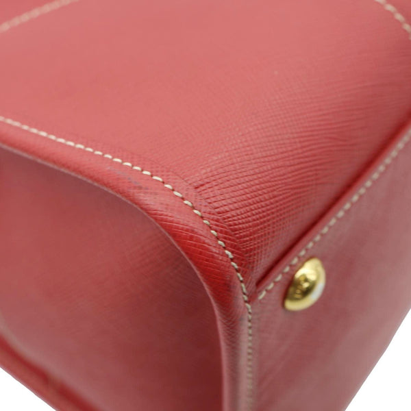 PRADA Saffiano Lux Leather Shoulder Bag Red