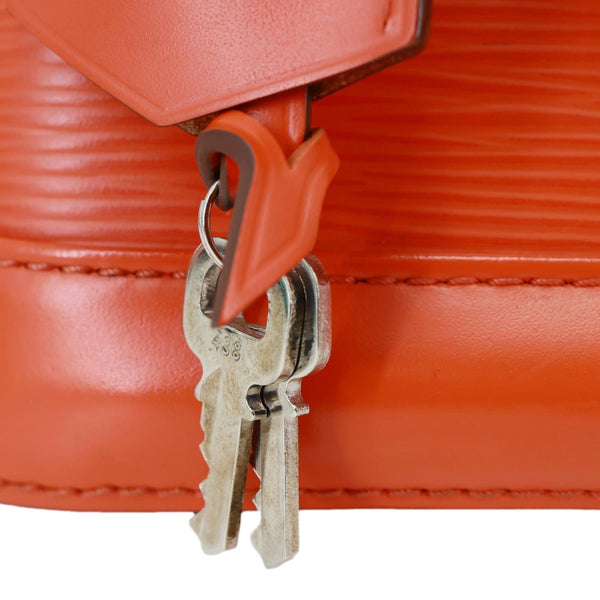 LOUIS VUITTON Alma BB Epi Leather Satchel Bag Orange