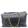 CHANEL Timeless Chain Quilted Caviar Leather Tote Bag Black