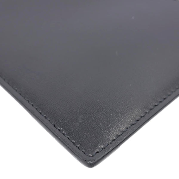 YVES SAINT LAURENT Uptown Envelope Smooth Shiny Calfskin Leather Pouch Black