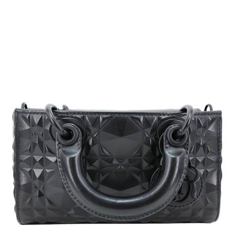 CHRISTIAN DIOR Lady D-Joy Diamond Motif Chain Shoulder Bag Black