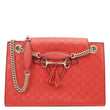 GUCCI Emily Large Leather Chain Shoulder Bag Red 295403