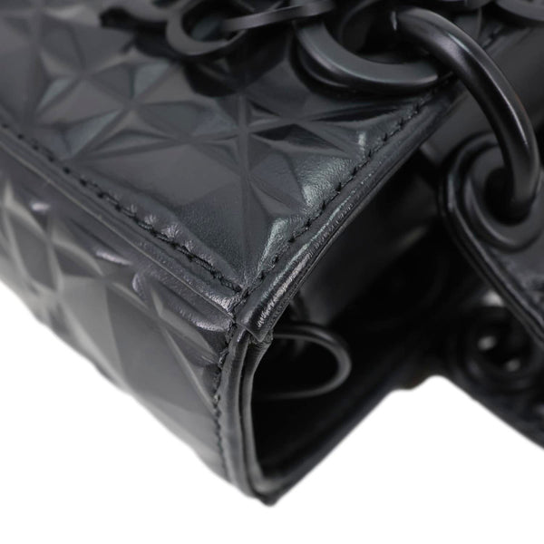CHRISTIAN DIOR Lady D-Joy Diamond Motif Chain Shoulder Bag Black