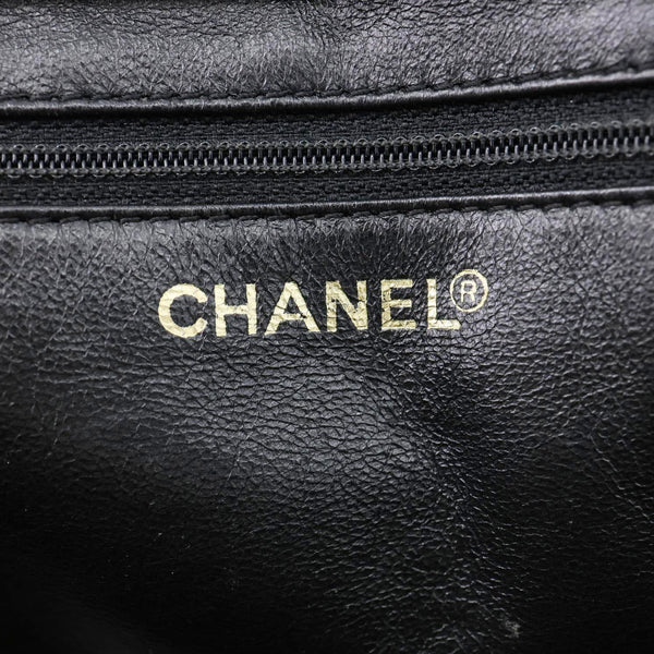 CHANEL Timeless Chain Quilted Caviar Leather Tote Bag Black