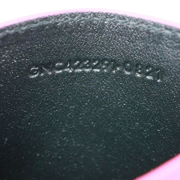 YVES SAINT LAURENT Cassandre Monogram Grain De Poudre Leather Card Holder Pink