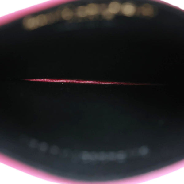 YVES SAINT LAURENT Cassandre Monogram Grain De Poudre Leather Card Holder Pink