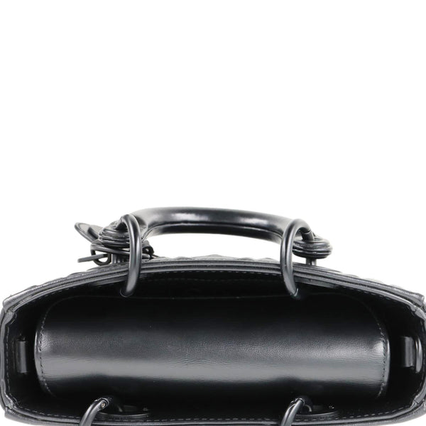 CHRISTIAN DIOR Lady D-Joy Diamond Motif Chain Shoulder Bag Black