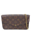LOUIS VUITTON Felicie Pochette Monogram Canvas Crossbody Bag Brown