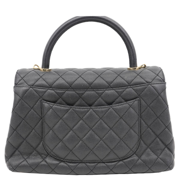 CHANEL Coco Large Quilted Caviar Shoulder Bag Black