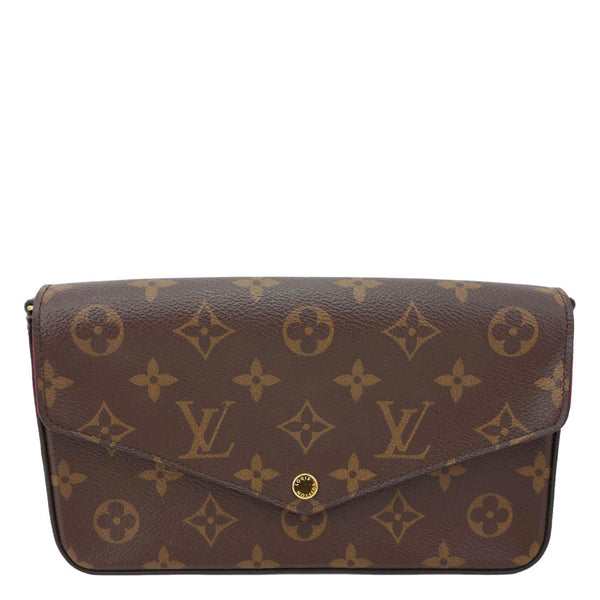 LOUIS VUITTON Felicie Pochette Monogram Canvas Crossbody Bag Brown