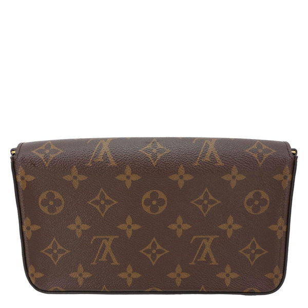 LOUIS VUITTON Felicie Pochette Monogram Canvas Crossbody Bag Brown