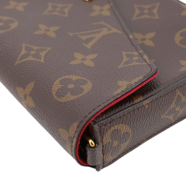 LOUIS VUITTON Felicie Pochette Monogram Canvas Crossbody Bag Brown