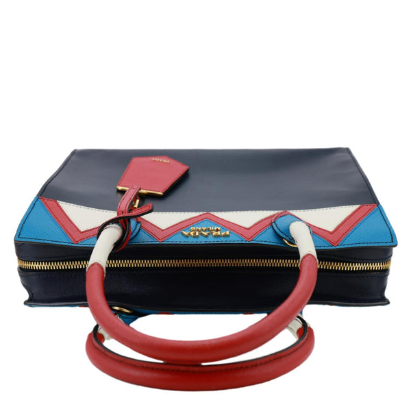 PRADA Esplanade Medium Saffiano City Calfskin Leather Crossbody Bag Navy Blue