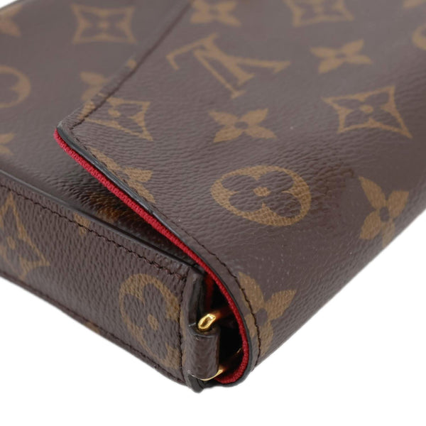 LOUIS VUITTON Felicie Pochette Monogram Canvas Crossbody Bag Brown
