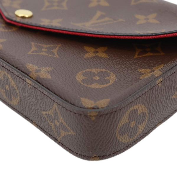 LOUIS VUITTON Felicie Pochette Monogram Canvas Crossbody Bag Brown