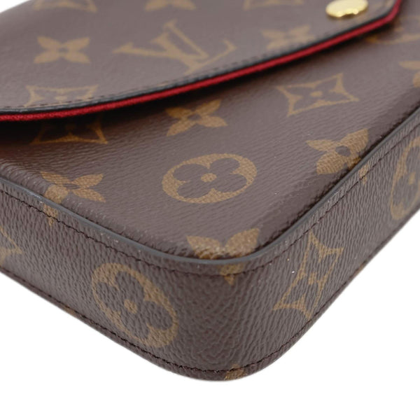 LOUIS VUITTON Felicie Pochette Monogram Canvas Crossbody Bag Brown