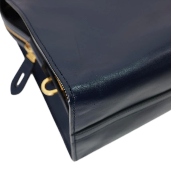 PRADA Esplanade Medium Saffiano City Calfskin Leather Crossbody Bag Navy Blue