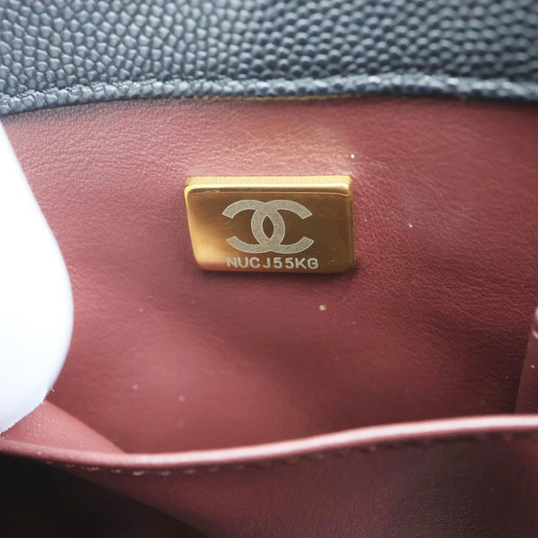 CHANEL Coco Large Quilted Caviar Shoulder Bag Black