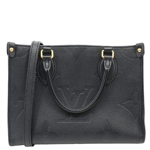LOUIS VUITTON Onthego PM Giant Monogram Empreinte Leather Shoulder Bag Black