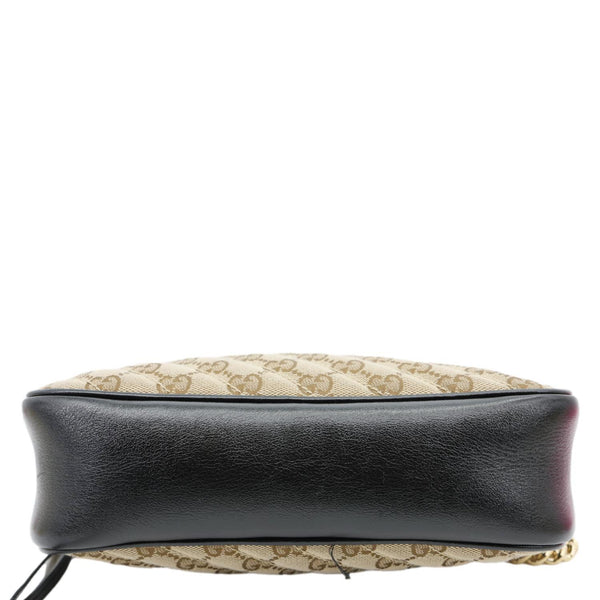 GUCCI Marmont Small Monogram Canvas Camera Crossbody Bag Beige 447632